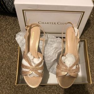 CHARTER CLUB WOMENS DELILAA FABRIC OPEN TOE CASUAL